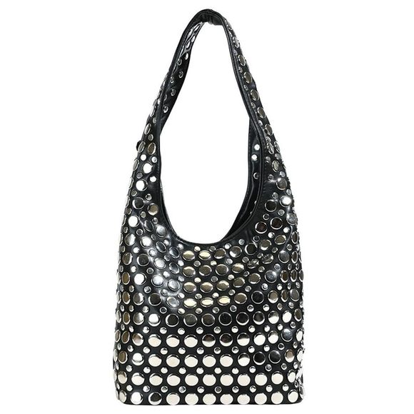 Y2K 90S Crescent Hobo Bags Trendy Studded Pu Leather Shoulder Crossbody :) - Picture 1 of 7